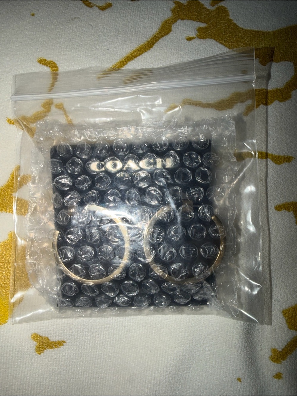 COACH Signature Gem Hoop Earrings - Picture 7 of 7
